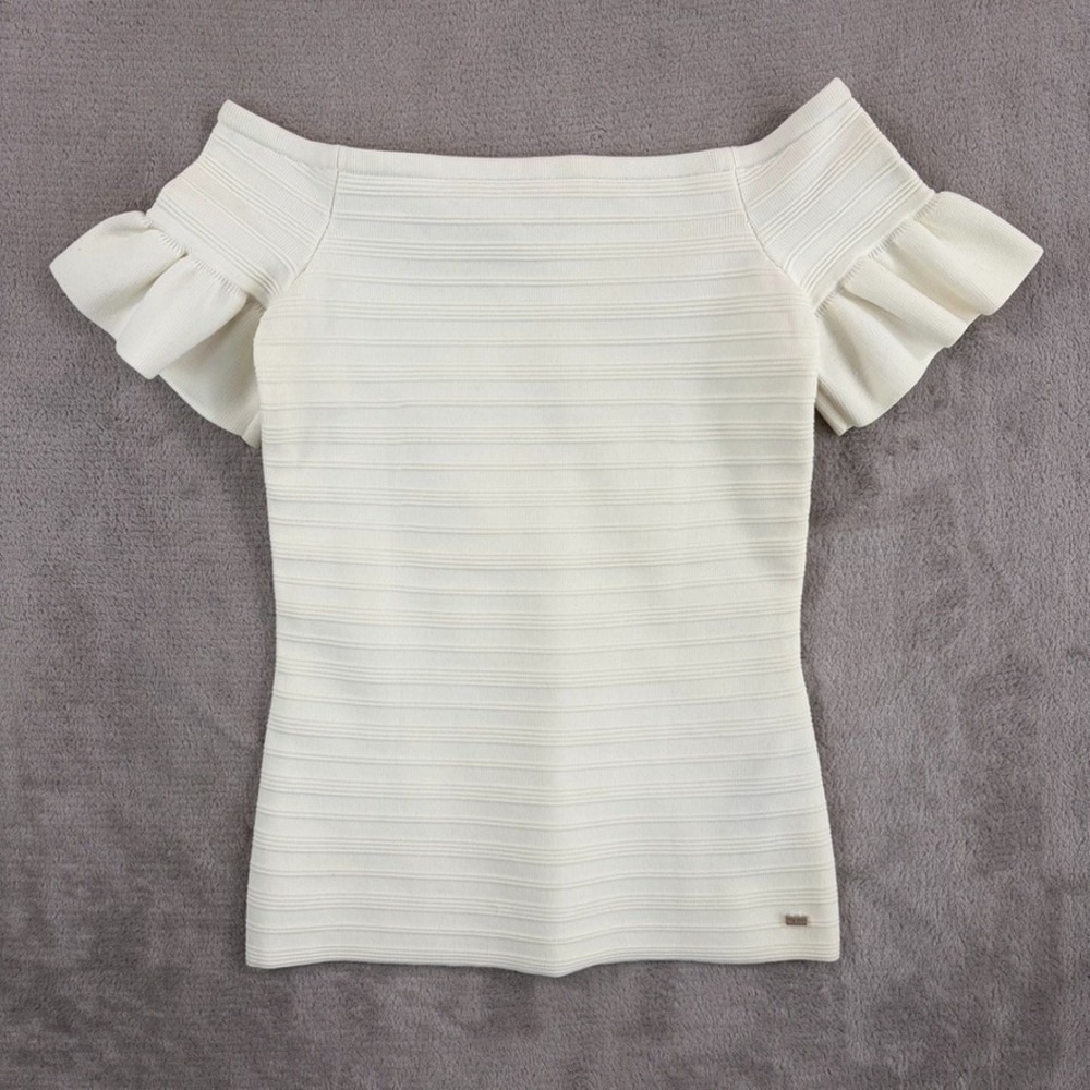 Ted Baker‎ London WMK Misteey Top in Ivory Women 0 Textured Designer